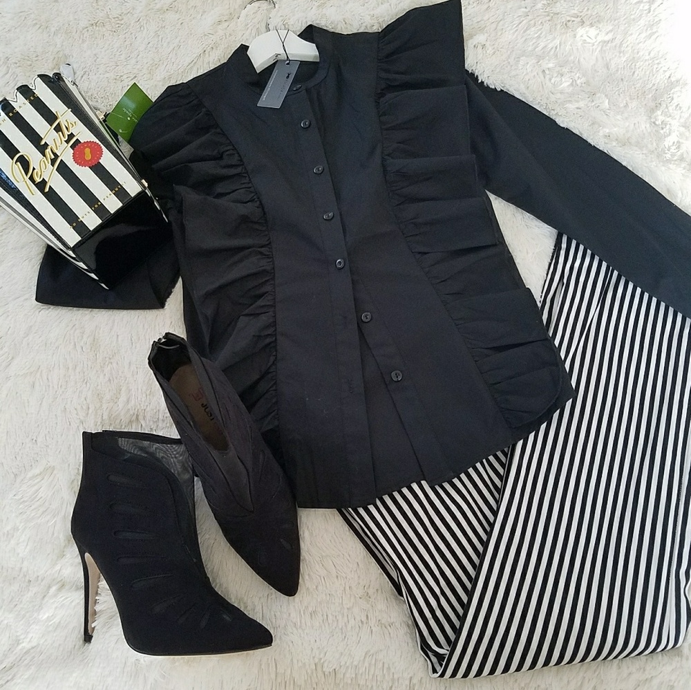 Dramatic Ruffles Button Up Blouse - image 1